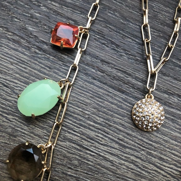 Gorgeous double string chain and gems necklace. - Picture 5 of 7